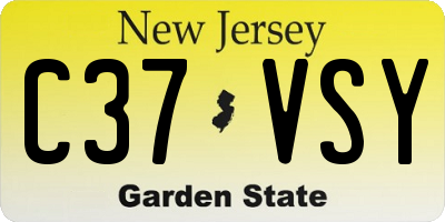 NJ license plate C37VSY