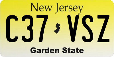 NJ license plate C37VSZ