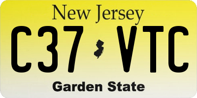 NJ license plate C37VTC