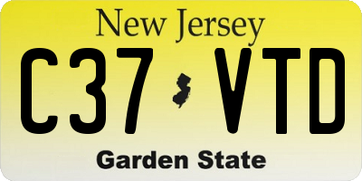 NJ license plate C37VTD