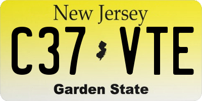 NJ license plate C37VTE