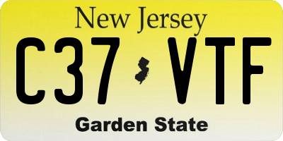 NJ license plate C37VTF