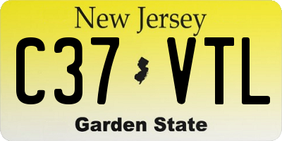 NJ license plate C37VTL