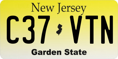NJ license plate C37VTN