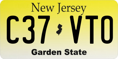 NJ license plate C37VTO