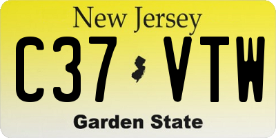 NJ license plate C37VTW