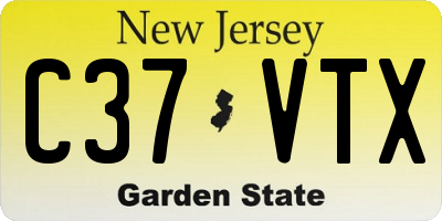 NJ license plate C37VTX