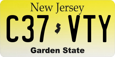 NJ license plate C37VTY