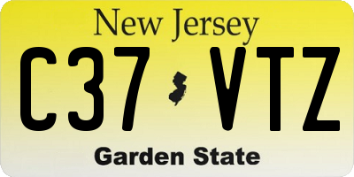NJ license plate C37VTZ