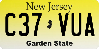 NJ license plate C37VUA