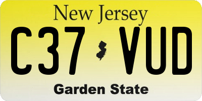 NJ license plate C37VUD