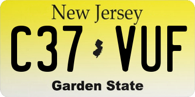 NJ license plate C37VUF