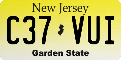 NJ license plate C37VUI