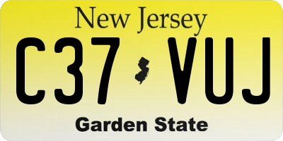 NJ license plate C37VUJ