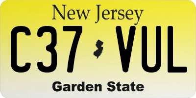 NJ license plate C37VUL
