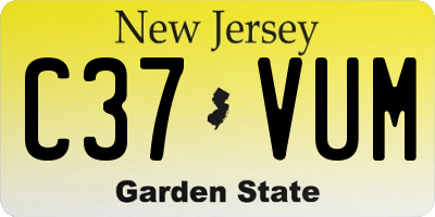 NJ license plate C37VUM