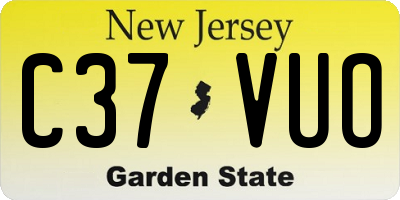 NJ license plate C37VUO