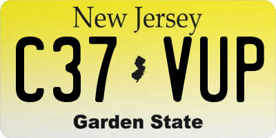 NJ license plate C37VUP