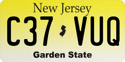 NJ license plate C37VUQ