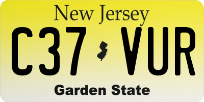 NJ license plate C37VUR