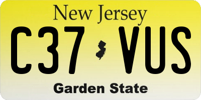 NJ license plate C37VUS