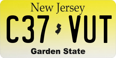 NJ license plate C37VUT