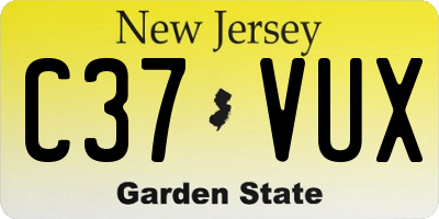 NJ license plate C37VUX