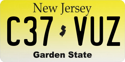 NJ license plate C37VUZ