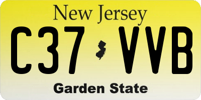 NJ license plate C37VVB