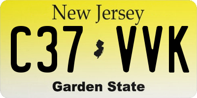NJ license plate C37VVK