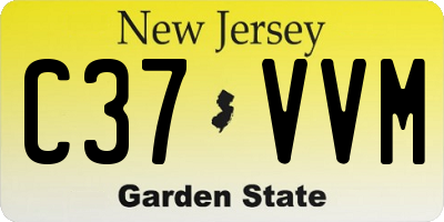 NJ license plate C37VVM