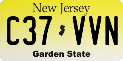 NJ license plate C37VVN