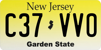 NJ license plate C37VVO