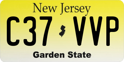 NJ license plate C37VVP