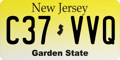 NJ license plate C37VVQ
