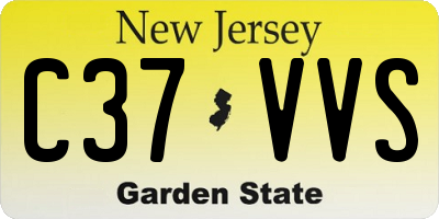 NJ license plate C37VVS