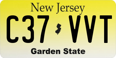 NJ license plate C37VVT