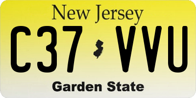 NJ license plate C37VVU