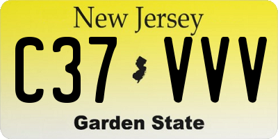 NJ license plate C37VVV
