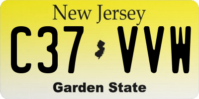 NJ license plate C37VVW
