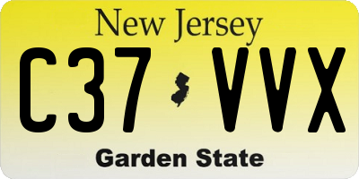 NJ license plate C37VVX