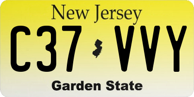 NJ license plate C37VVY