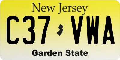 NJ license plate C37VWA
