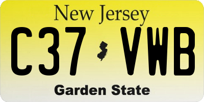 NJ license plate C37VWB