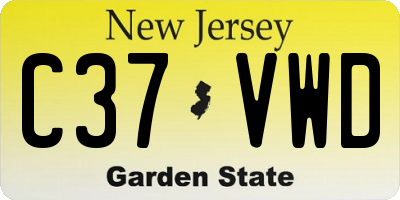 NJ license plate C37VWD