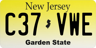 NJ license plate C37VWE