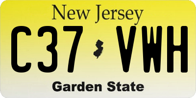 NJ license plate C37VWH