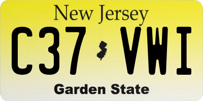 NJ license plate C37VWI