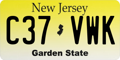 NJ license plate C37VWK