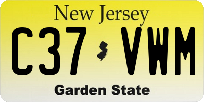 NJ license plate C37VWM
